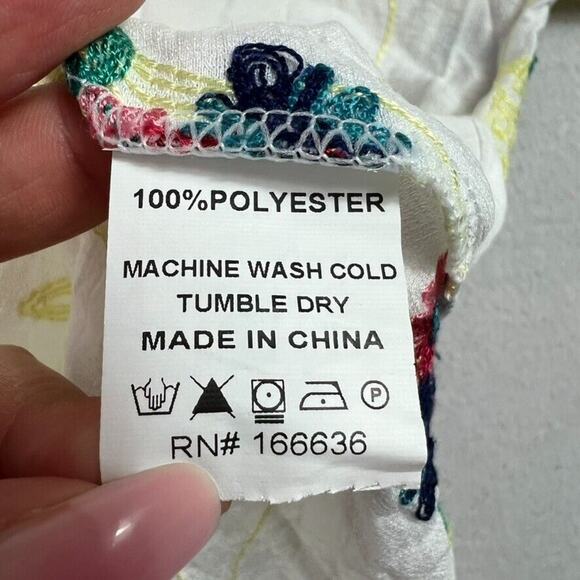 Anthropologie Kindred Top Women's Size Large Embroidered Floral Paisley - Picture 7 of 7